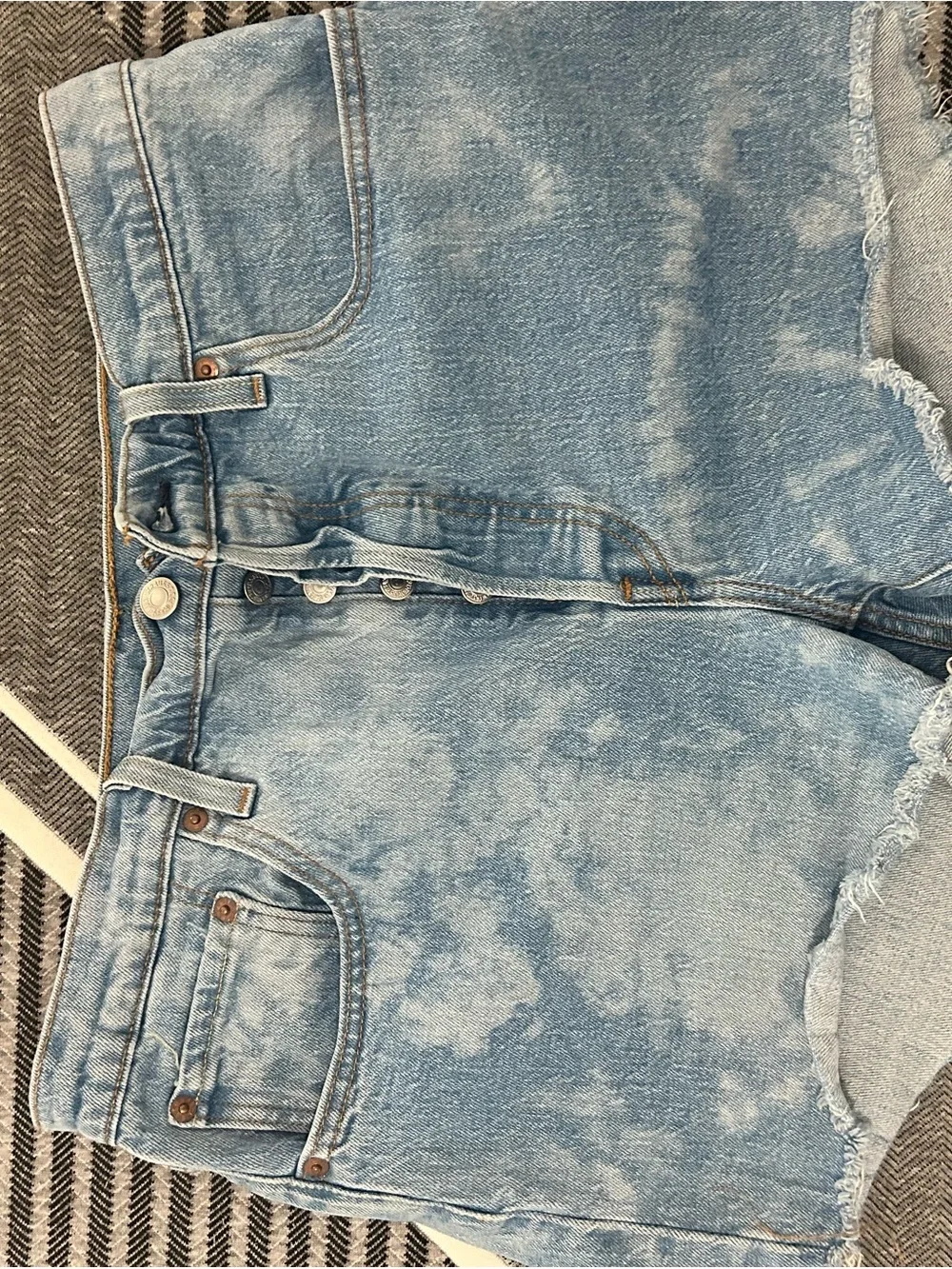Levi's Light Blue Button-Front Denim Shorts